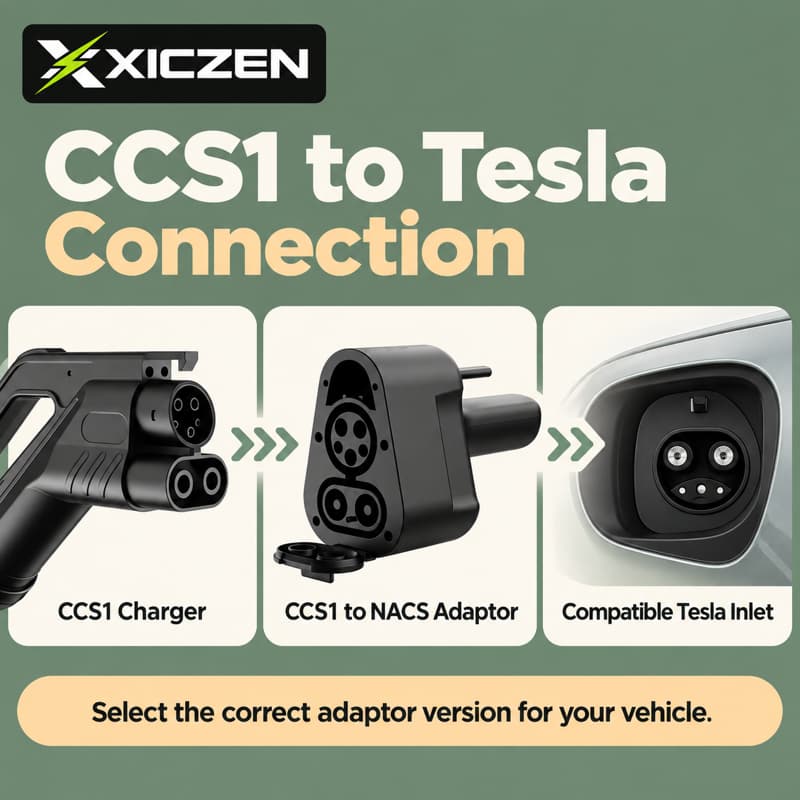 Adapter charging station adapter American standard to Tesla