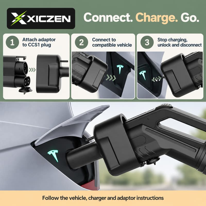 Adapter charging station adapter American standard to Tesla